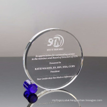 New Clear Customized Business Souvenir Gift Round Circular Glass Trophy Circle Crystal Award